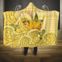 Hawaii Palaka Hooded Blanket Cute Ripe Mango Turtle On The Waves