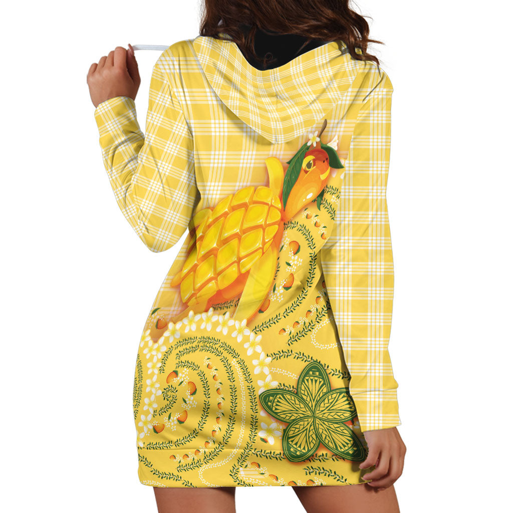 Hawaii Palaka Hoodie Dress Cute Ripe Mango Turtle On The Waves