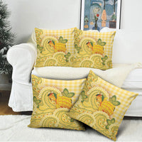 Hawaii Palaka Pillow Cover Cute Ripe Mango Turtle On The Waves