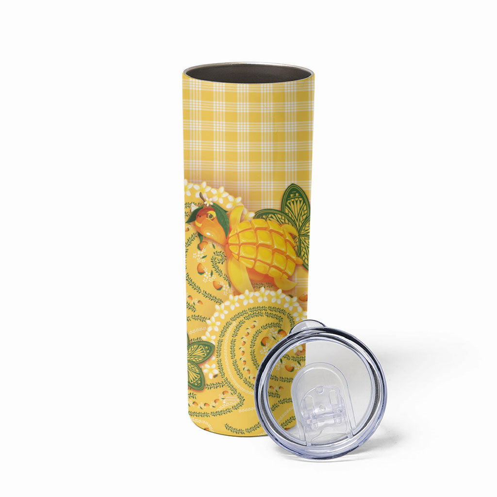 Hawaii Palaka Skinny Tumbler Cute Ripe Mango Turtle On The Waves