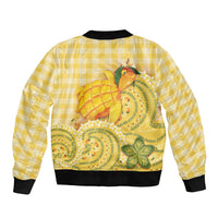 Hawaii Palaka Sleeve Zip Bomber Jacket Cute Ripe Mango Turtle On The Waves