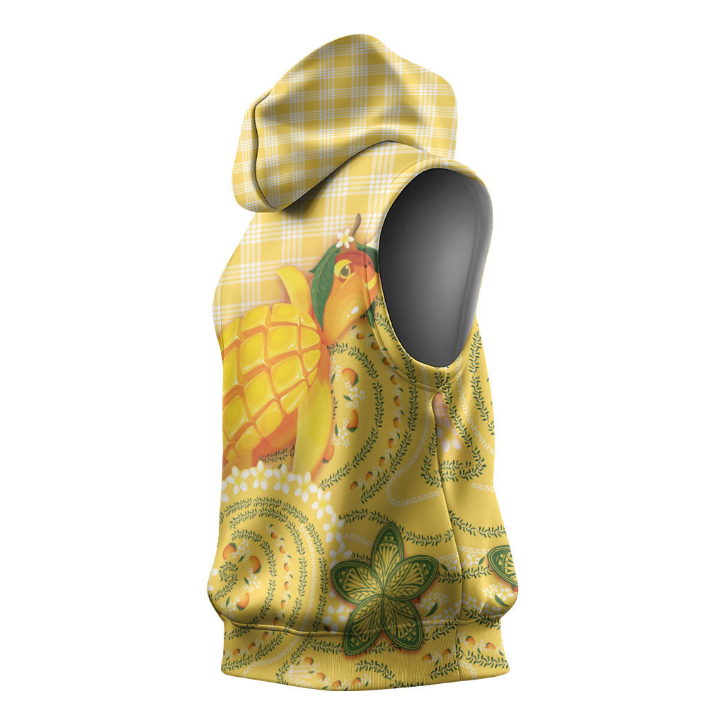 Hawaii Palaka Sleeveless Hoodie Cute Ripe Mango Turtle On The Waves