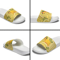 Hawaii Palaka Slide Sandals Cute Ripe Mango Turtle On The Waves