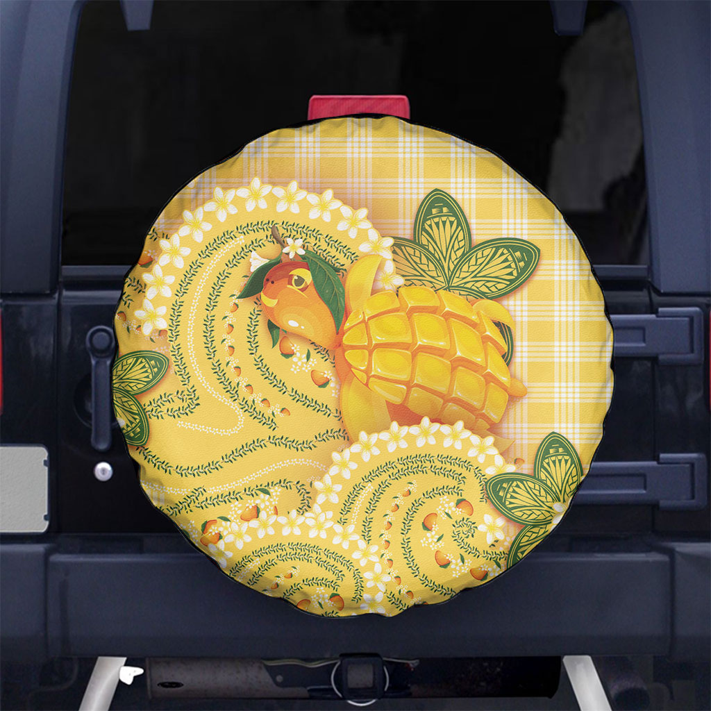 Hawaii Palaka Spare Tire Cover Cute Ripe Mango Turtle On The Waves