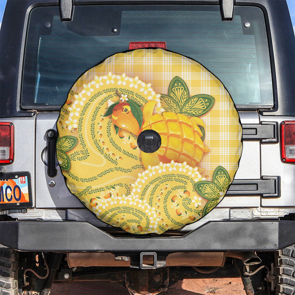 Hawaii Palaka Spare Tire Cover Cute Ripe Mango Turtle On The Waves