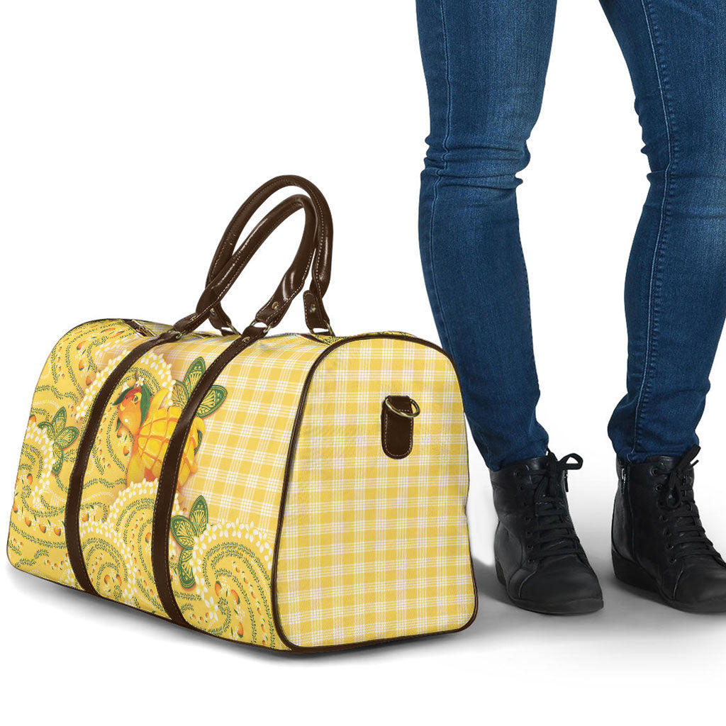 Hawaii Palaka Travel Bag Cute Ripe Mango Turtle On The Waves