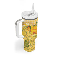 Hawaii Palaka Tumbler With Handle Cute Ripe Mango Turtle On The Waves