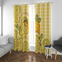 Hawaii Palaka Window Curtain Cute Ripe Mango Turtle On The Waves