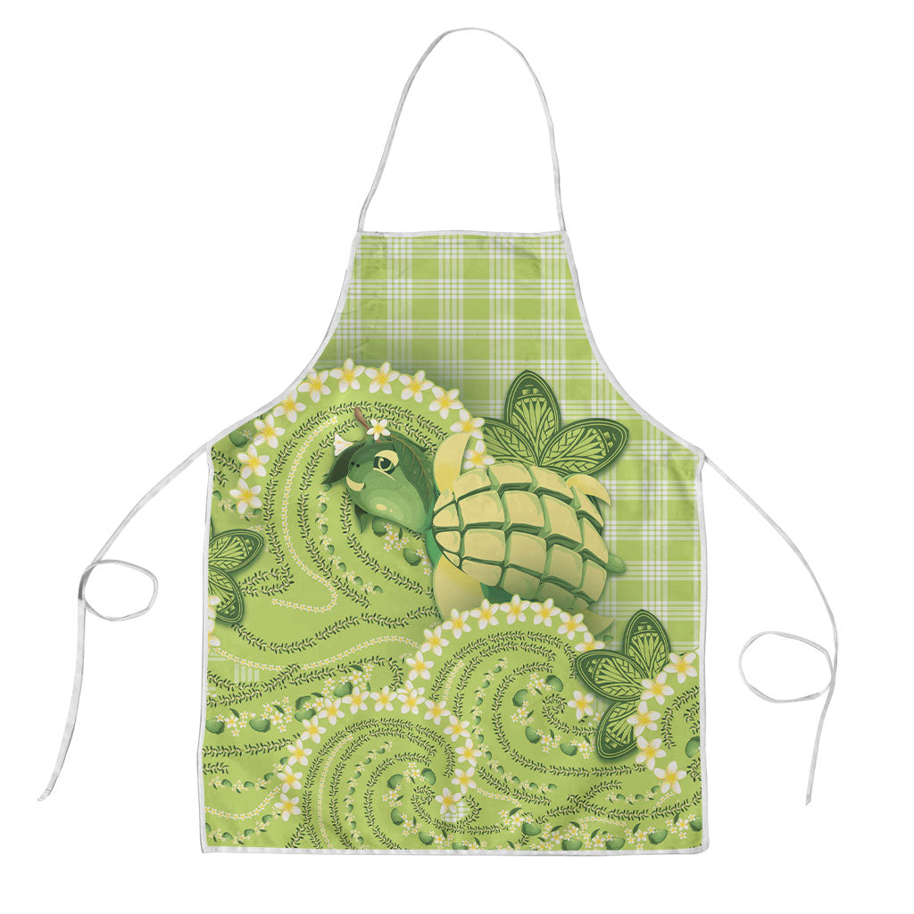 Hawaii Palaka Apron Cute Green Mango Turtle On The Waves
