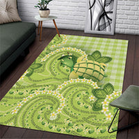 Hawaii Palaka Area Rug Cute Green Mango Turtle On The Waves