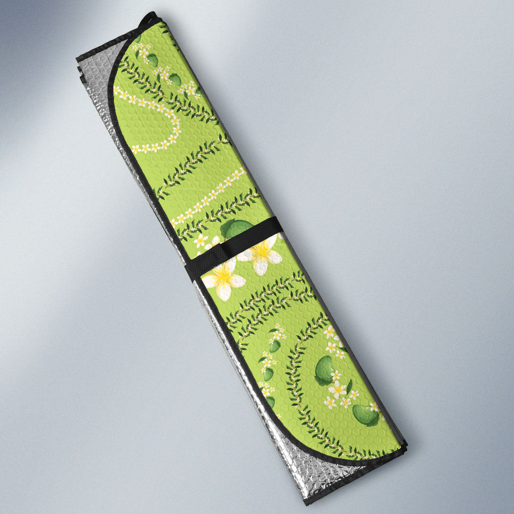 Hawaii Palaka Auto Sun Shade Cute Green Mango Turtle On The Waves