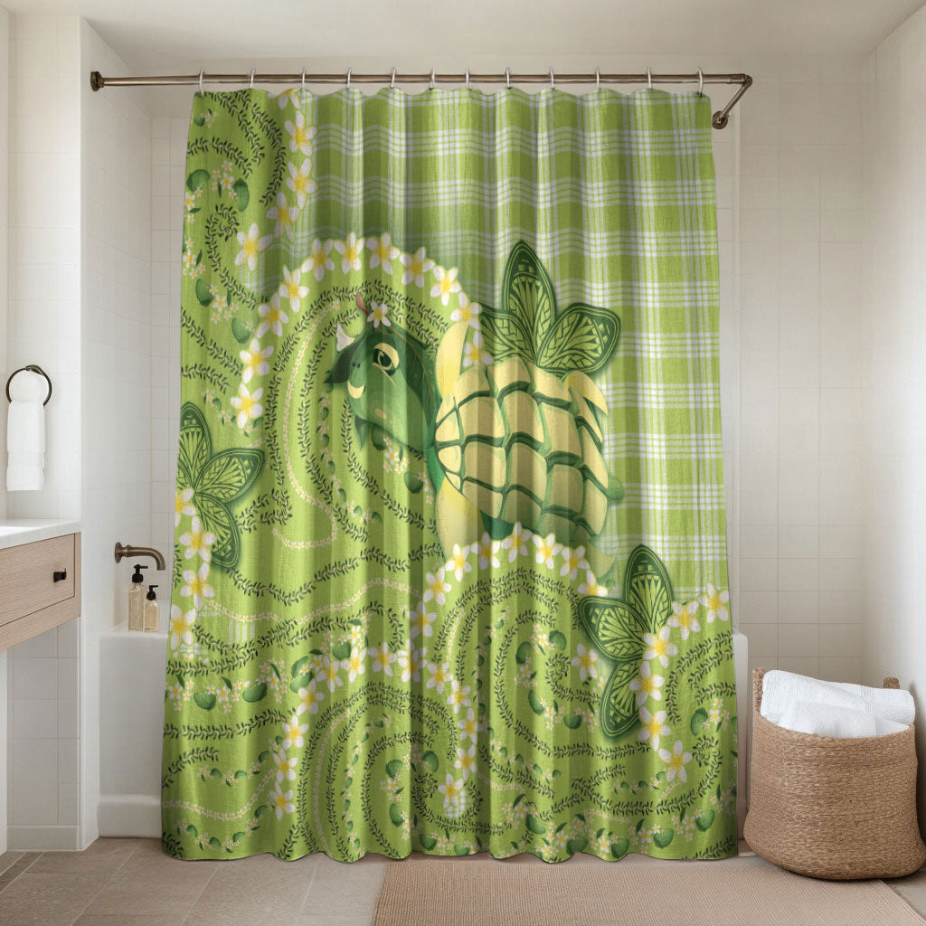 Hawaii Palaka Bathroom Set Cute Green Mango Turtle On The Waves