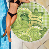 Hawaii Palaka Beach Blanket Cute Green Mango Turtle On The Waves
