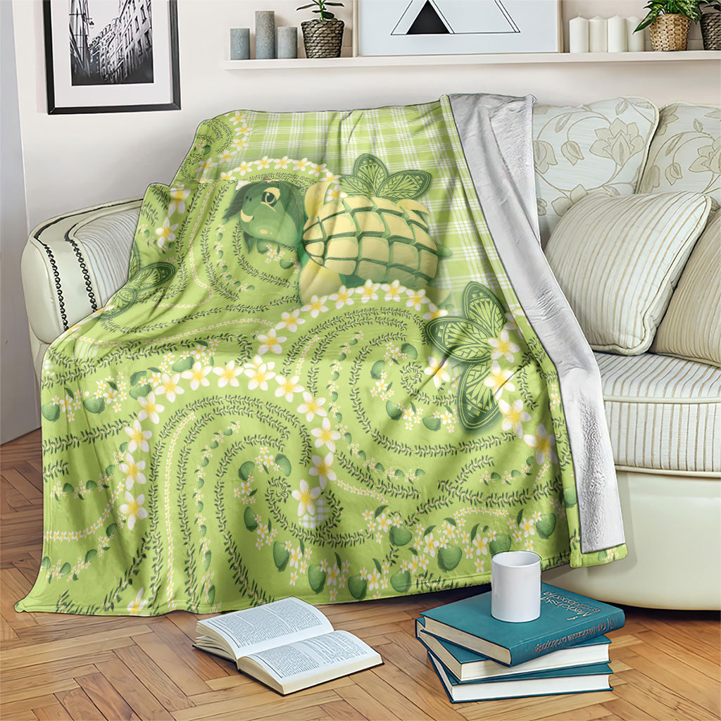 Hawaii Palaka Blanket Cute Green Mango Turtle On The Waves