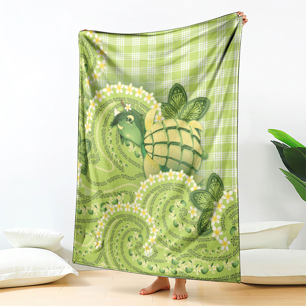 Hawaii Palaka Blanket Cute Green Mango Turtle On The Waves