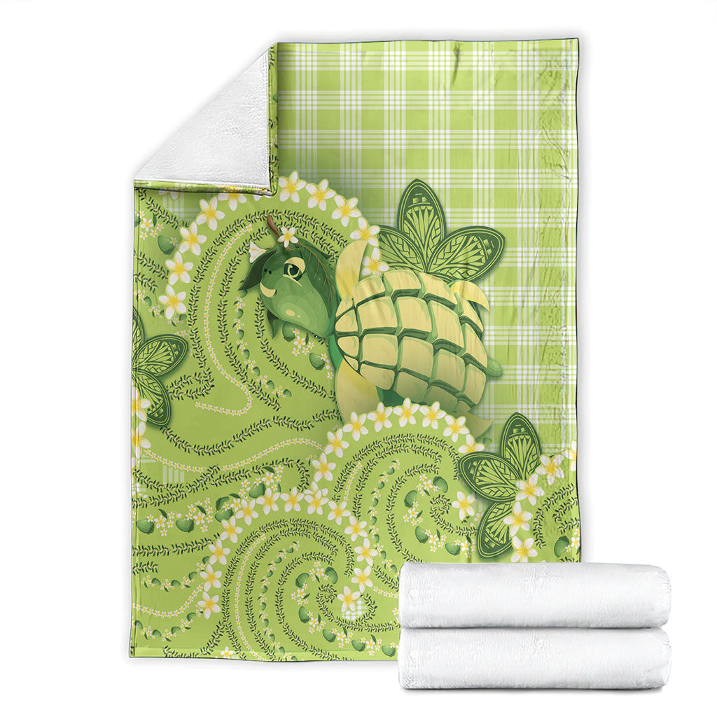 Hawaii Palaka Blanket Cute Green Mango Turtle On The Waves