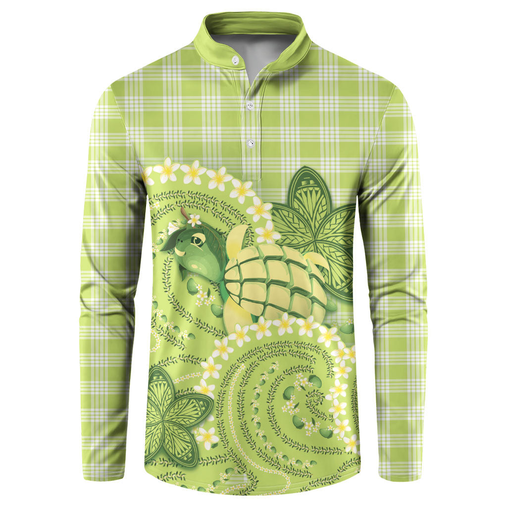 Hawaii Palaka Button Sweatshirt Cute Green Mango Turtle On The Waves