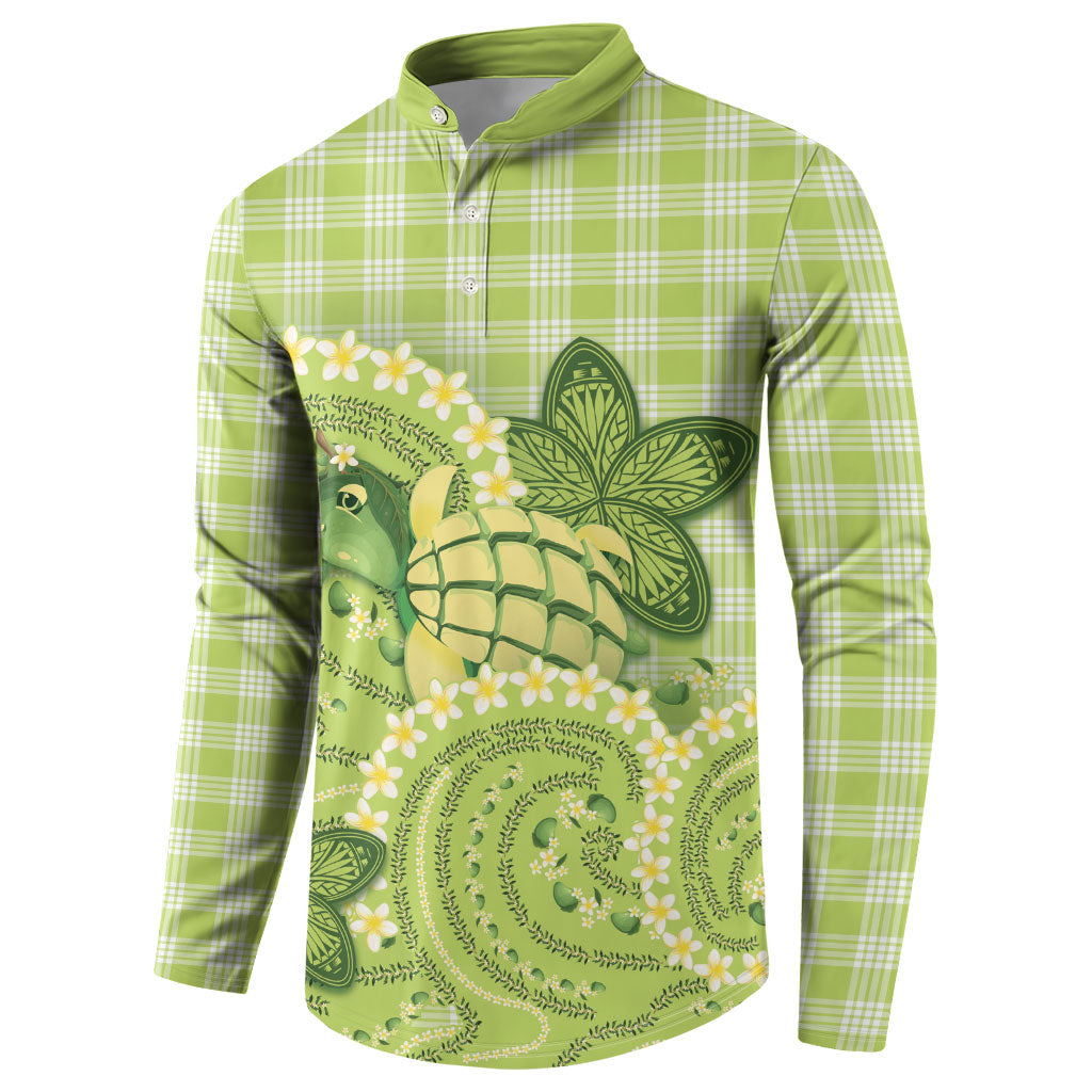 Hawaii Palaka Button Sweatshirt Cute Green Mango Turtle On The Waves