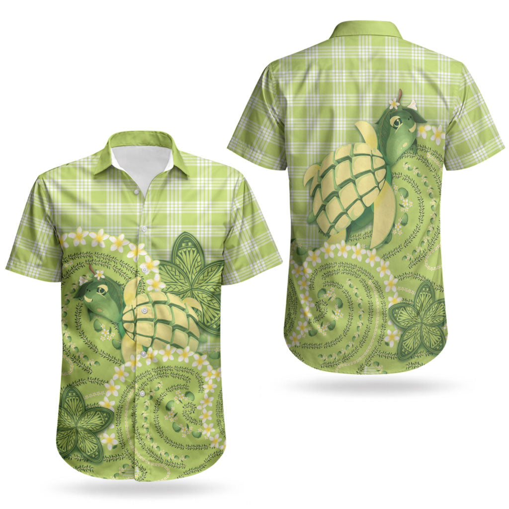 Hawaii Palaka Couples Matching Summer Maxi Dress and Hawaiian Shirt Cute Green Mango Turtle On The Waves