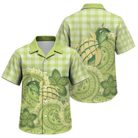 Hawaii Palaka Family Matching Long Sleeve Bodycon Dress and Hawaiian Shirt Cute Green Mango Turtle On The Waves