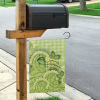 Hawaii Palaka Garden Flag Cute Green Mango Turtle On The Waves