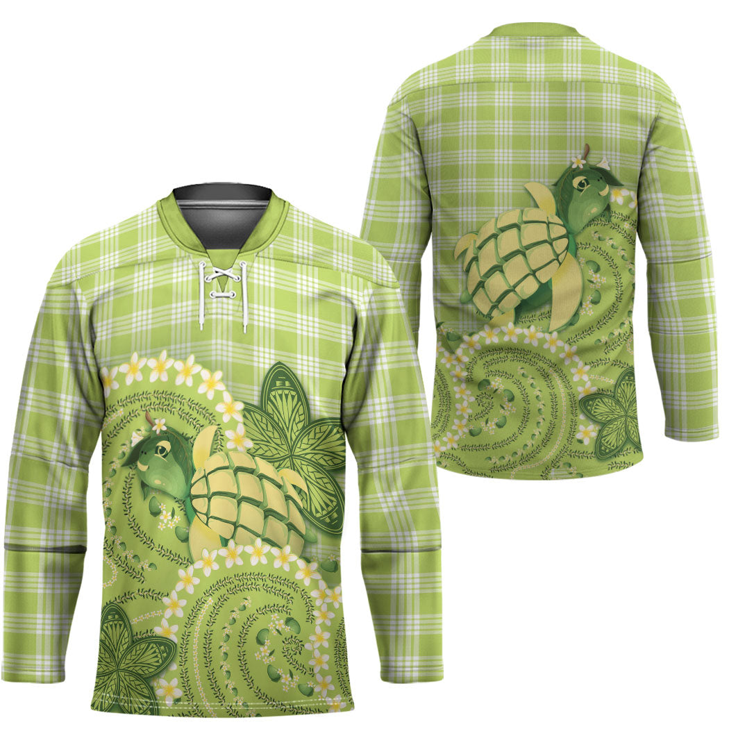 Hawaii Palaka Hockey Jersey Cute Green Mango Turtle On The Waves