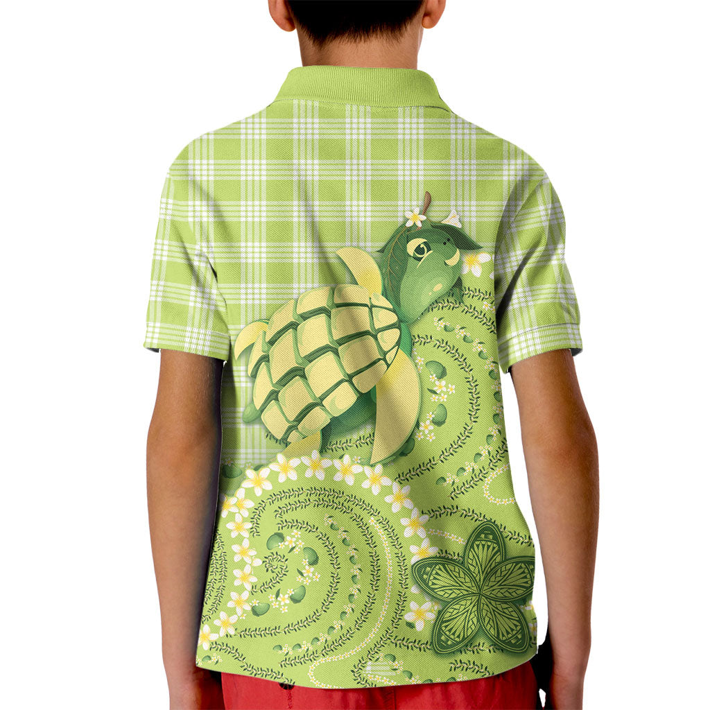 Hawaii Palaka Kid Polo Shirt Cute Green Mango Turtle On The Waves