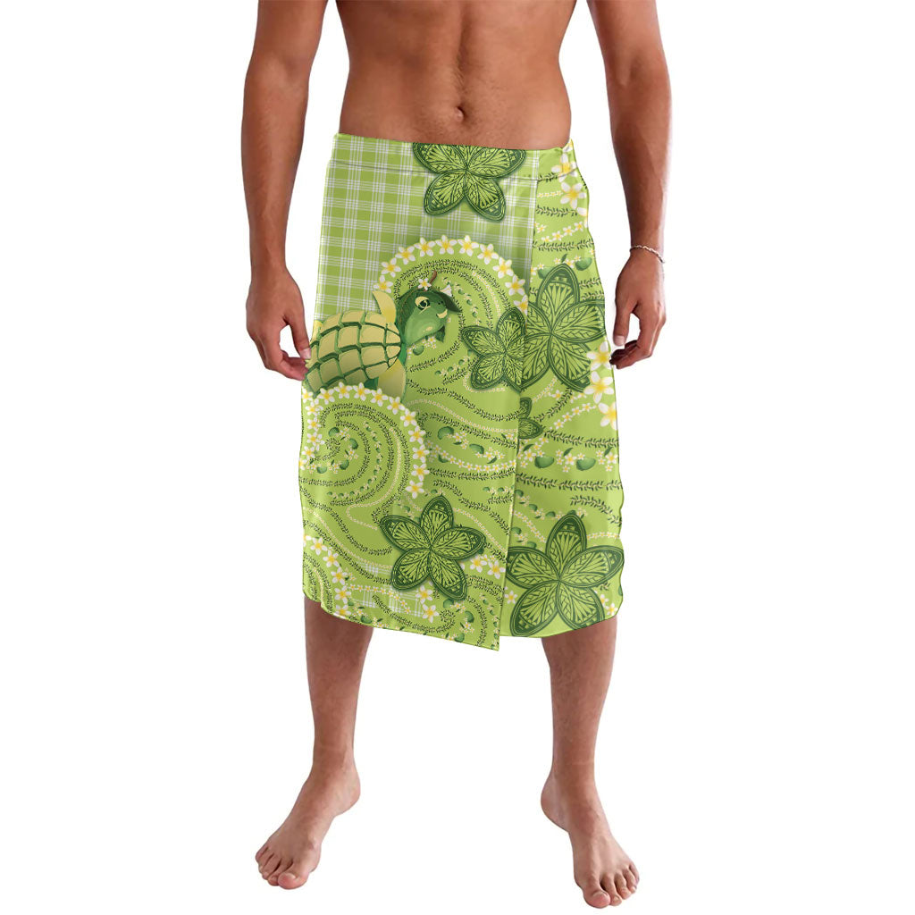 Hawaii Palaka Lavalava Cute Green Mango Turtle On The Waves DT05 Green - Polynesian Pride