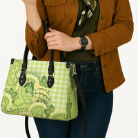Hawaii Palaka Leather Bag Cute Green Mango Turtle On The Waves