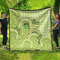 Hawaii Palaka Quilt Cute Green Mango Turtle On The Waves