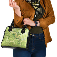 Hawaii Palaka Shoulder Handbag Cute Green Mango Turtle On The Waves