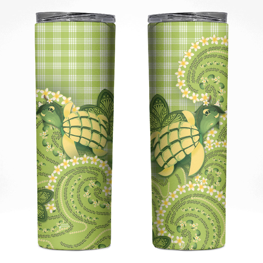 Hawaii Palaka Skinny Tumbler Cute Green Mango Turtle On The Waves