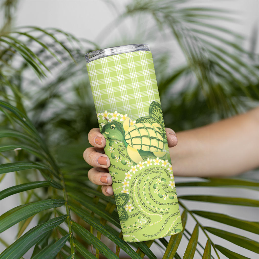 Hawaii Palaka Skinny Tumbler Cute Green Mango Turtle On The Waves