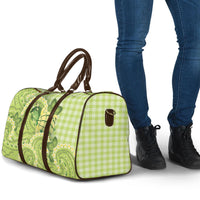 Hawaii Palaka Travel Bag Cute Green Mango Turtle On The Waves