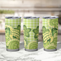 Hawaii Palaka Tumbler Cup Cute Green Mango Turtle On The Waves