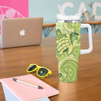 Hawaii Palaka Tumbler With Handle Cute Green Mango Turtle On The Waves