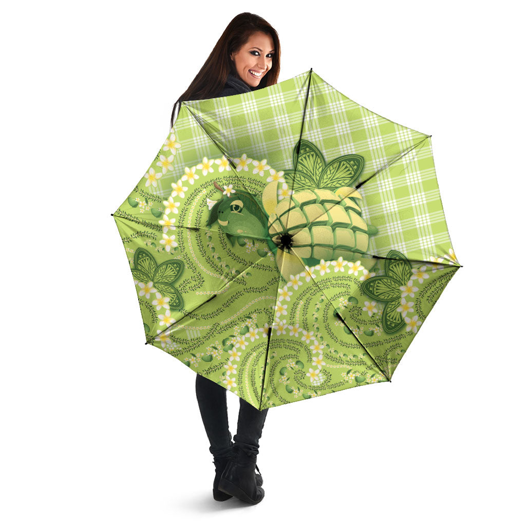 Hawaii Palaka Umbrella Cute Green Mango Turtle On The Waves