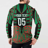 Custom Aotearoa Ngati Hine Button Sweatshirt Maori Pattern New Zealand - Polynesian Pride