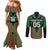 Custom Aotearoa Ngati Hine Couples Matching Mermaid Dress and Long Sleeve Button Shirt Maori Pattern New Zealand - Polynesian Pride