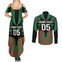 Custom Aotearoa Ngati Hine Couples Matching Summer Maxi Dress and Long Sleeve Button Shirt Maori Pattern New Zealand - Polynesian Pride
