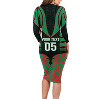 Custom Aotearoa Ngati Hine Family Matching Long Sleeve Bodycon Dress and Hawaiian Shirt Maori Pattern New Zealand DT05 - Polynesian Pride