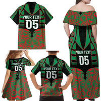 Custom Aotearoa Ngati Hine Family Matching Off Shoulder Maxi Dress and Hawaiian Shirt Maori Pattern New Zealand DT05 - Polynesian Pride