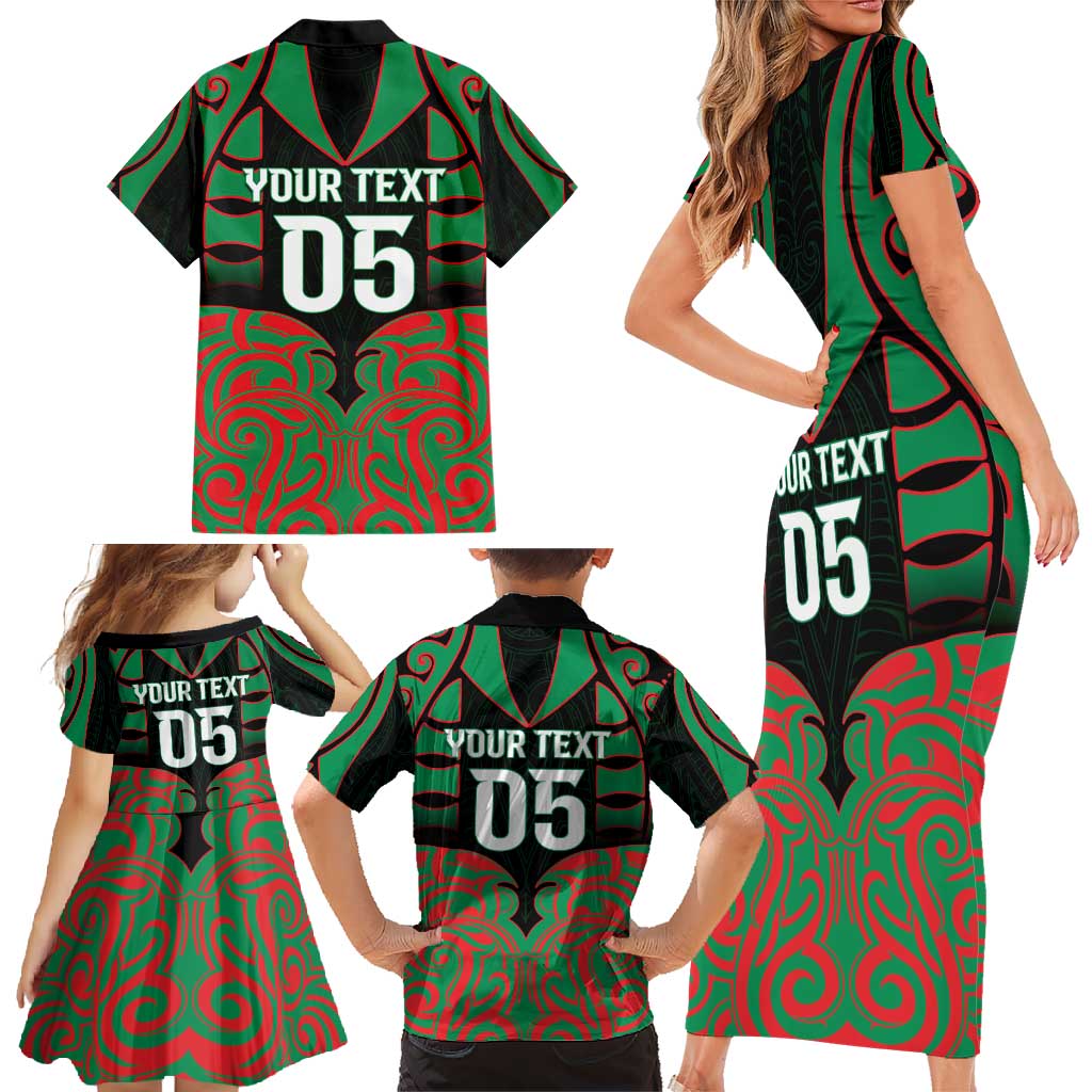 Custom Aotearoa Ngati Hine Family Matching Short Sleeve Bodycon Dress and Hawaiian Shirt Maori Pattern New Zealand DT05 - Polynesian Pride