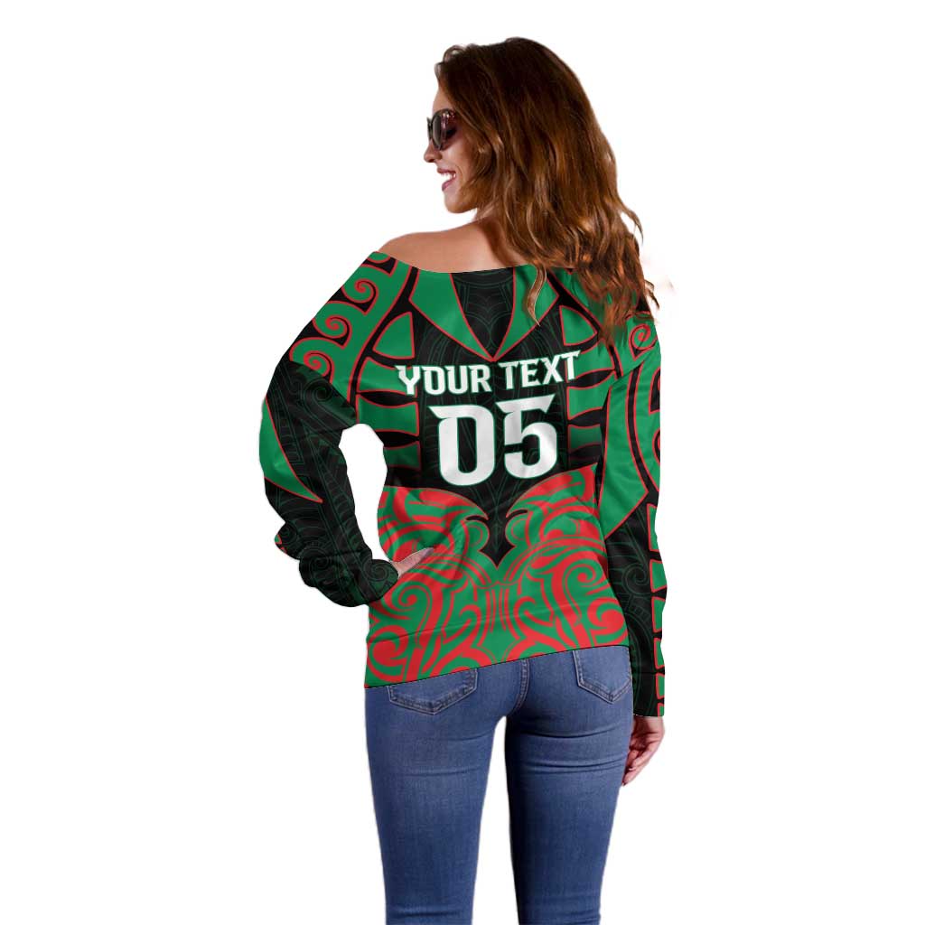 Custom Aotearoa Ngati Hine Off Shoulder Sweater Maori Pattern New Zealand - Polynesian Pride