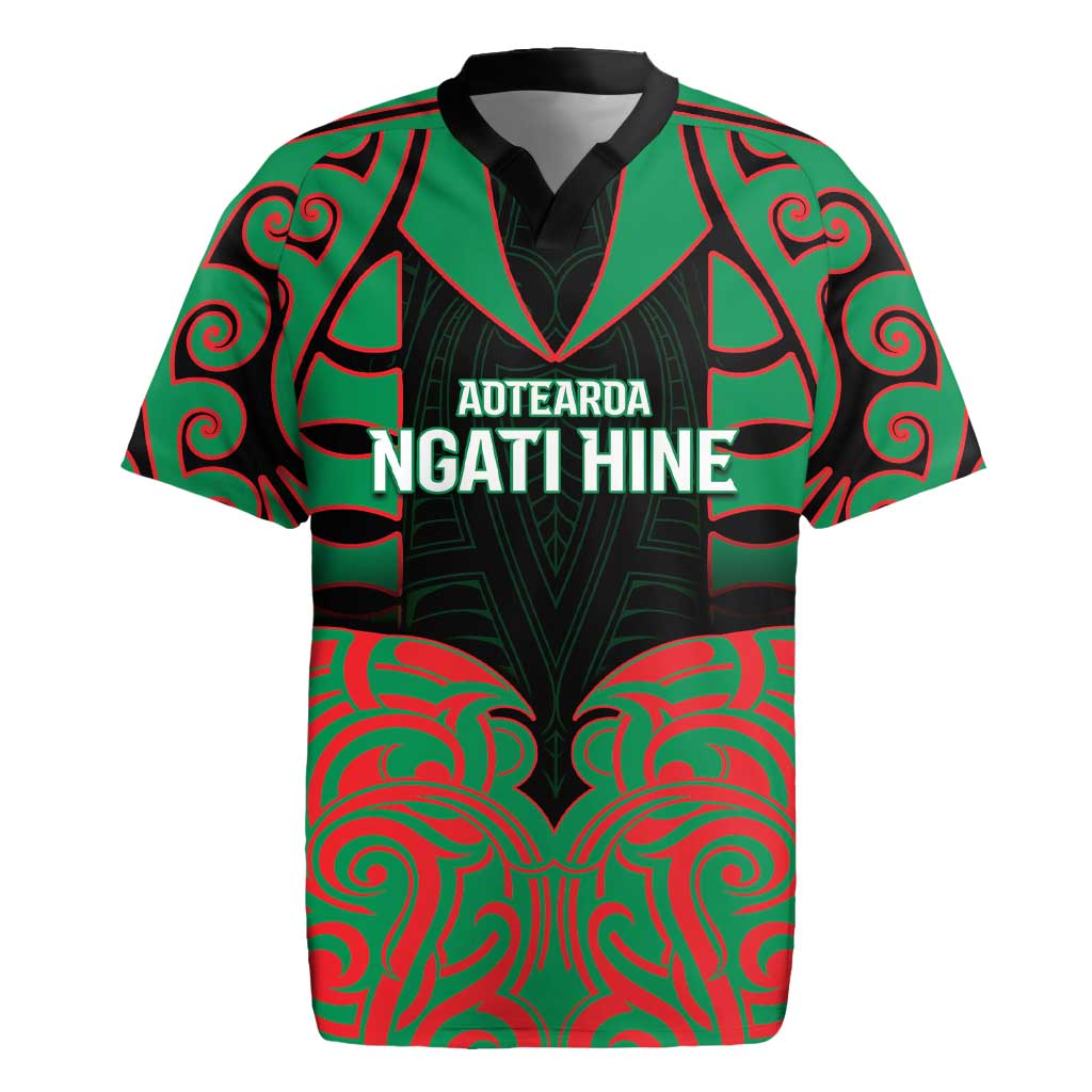 Custom Aotearoa Ngati Hine Rugby Jersey Maori Pattern New Zealand - Polynesian Pride