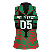 Custom Aotearoa Ngati Hine Women Sleeveless Polo Shirt Maori Pattern New Zealand - Polynesian Pride