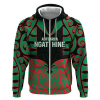 Custom Aotearoa Ngati Hine Zip Hoodie Maori Pattern New Zealand - Polynesian Pride