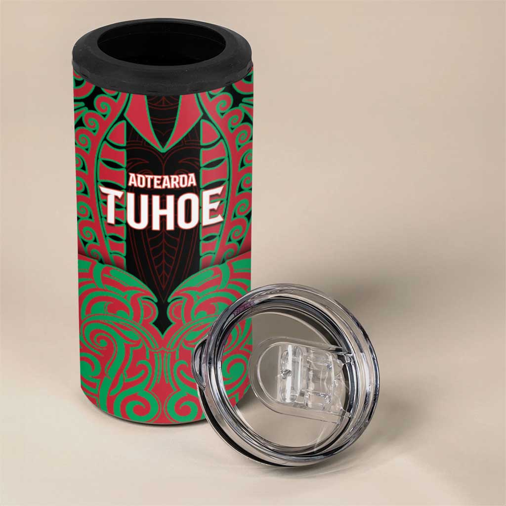 Custom Aotearoa Tuhoe 4 in 1 Can Cooler Tumbler Maori Pattern New Zealand - Polynesian Pride