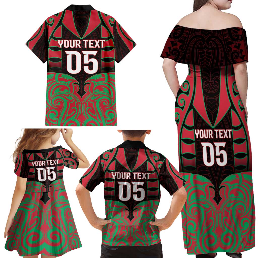 Custom Aotearoa Tuhoe Family Matching Off Shoulder Maxi Dress and Hawaiian Shirt Maori Pattern New Zealand DT05 - Polynesian Pride