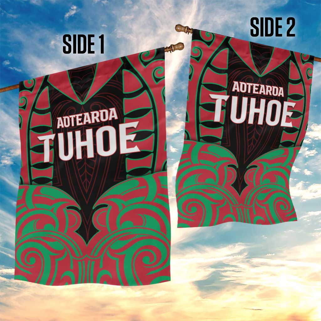 Aotearoa Tuhoe Garden Flag Maori Pattern New Zealand - Polynesian Pride